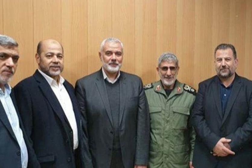 قيادة حماس مع قائد قيلق القدس الجديد