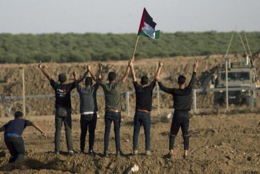 متظاهرون شرق غزة