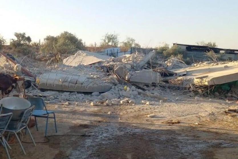 هدم منزل قيد الانشاء في كفر قاسم بالداخل