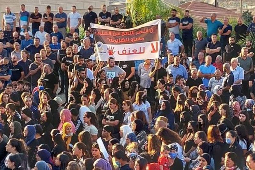 من المظاهرة الاحتجاجية في دير حنا