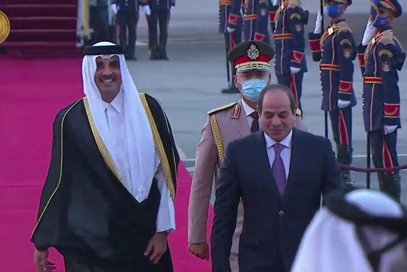 الرئيس عبد الفتاح السيسي وأمير قطر