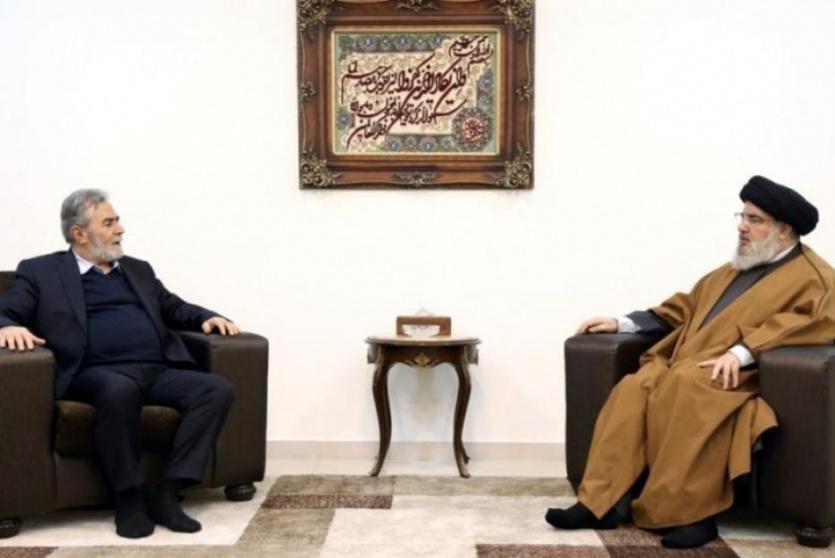 لقاء جمع الأمين العام لحزب الله حسن نصر الله وأمين عام حركة الجهاد الإسلامي زياد نخالة