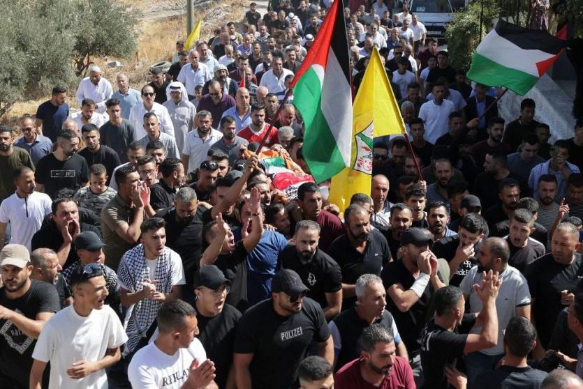 خلال تشييع الطفل ريان سليمان في بيت لحم