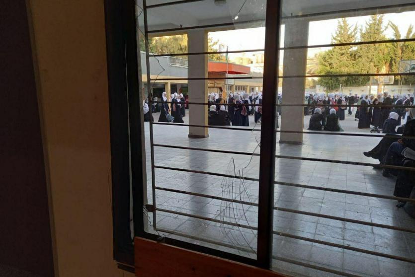 تضرر مدرسة مرين بنت عمران في قطاع غزة