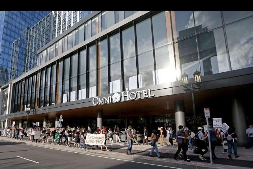 التظارهة في مدينة بوسطن الأميركية