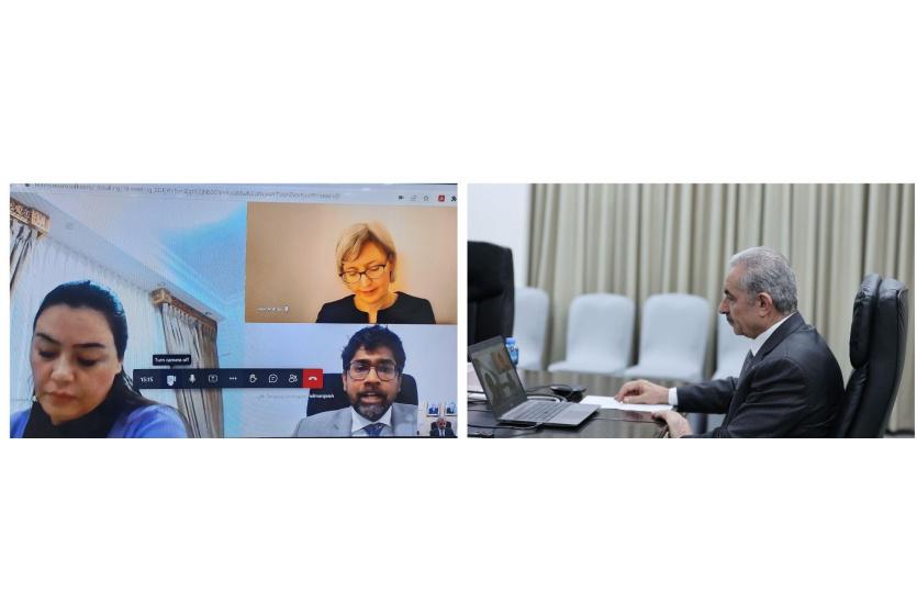 اشتية خلال لقاء مدير مكتب المفوض السامي لحقوق الإنسان