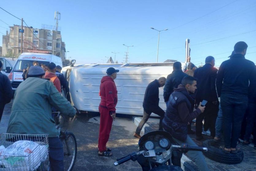 من مكان الحادث في قطاع غزة