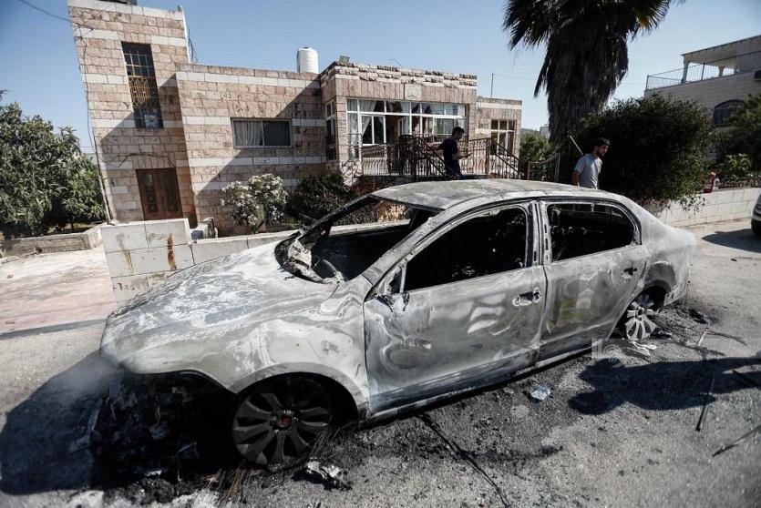 آثار اعتداءات المستوطنين في ترمسعيا