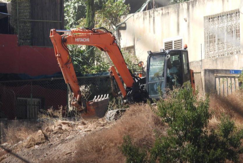 خلال عملية الهدم التي نفذتها سلطات الاحتلال