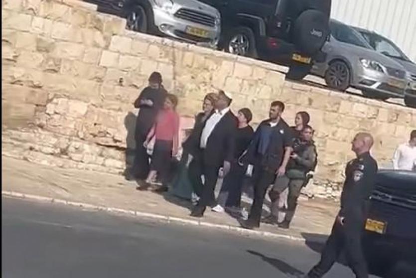 جانب من اقتحام الوزير المتطرف إيتمار بن غفير، حي رأس العامود في بلدة سلوان