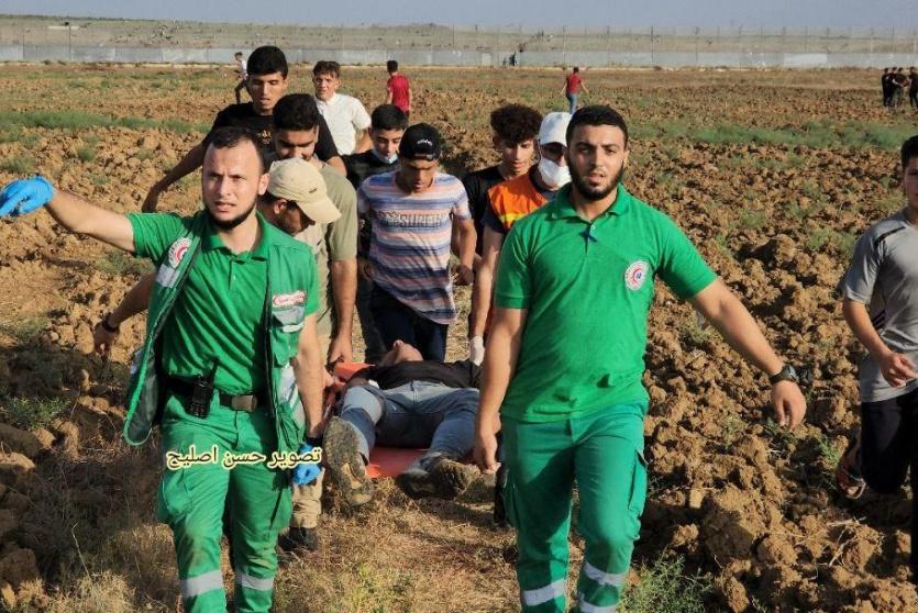 نقل إصابات من منطقة ملكة قرب السياج الفاصل شرق مدينة غزة