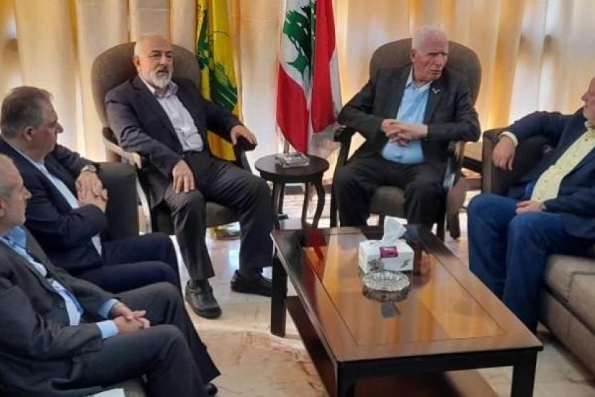 جانب من زيارة الوفد الفلسطيني