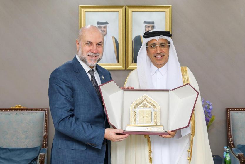 الهباش يبحث تعزيز التعاون المشترك مع رئيس المجلس الأعلى للقضاء في قطر