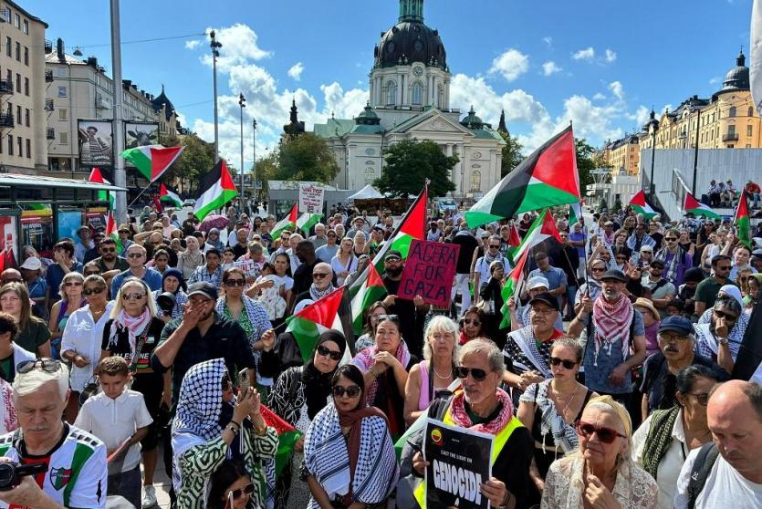تظاهرة في السويد تضامنا مع غزة