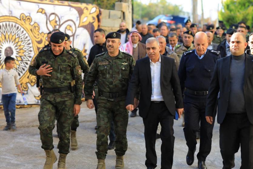 قائد قوات الأمن الوطني ومحافظ قلقيلية يتفقدان القوة الأمنية في المنطقة الجنوبية للمحافظة