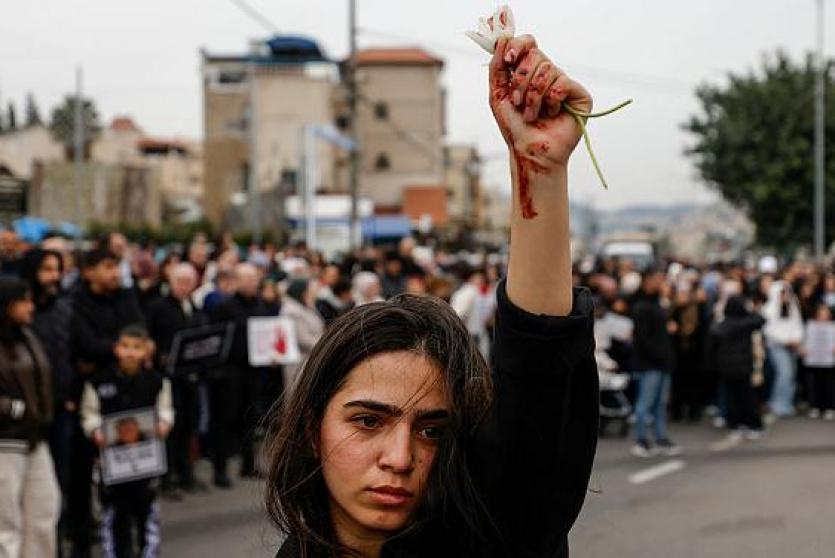 من تظاهرة سابقة في سخنين ضد العنف والجريمة