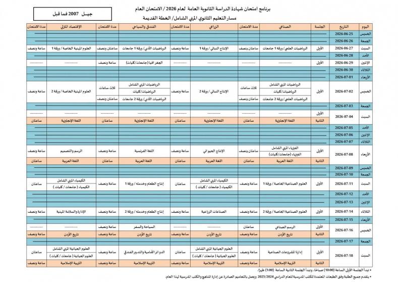 تحميل برنامج امتحانات التوجيهي 2026 في الأردن